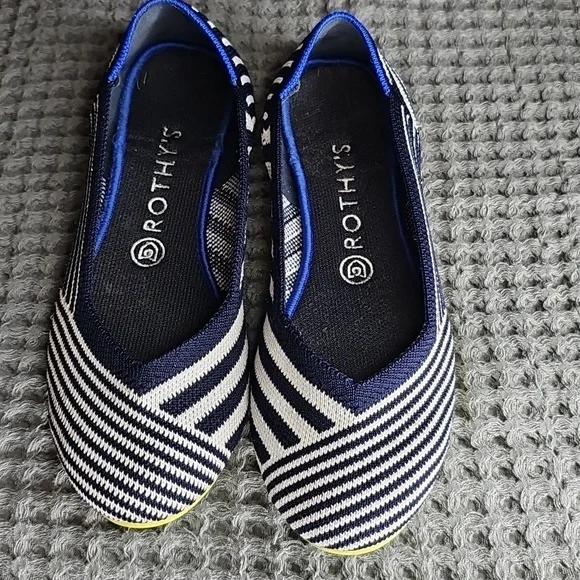 Rothy's Women's Blue and White Striped mixed striped ballet flat - Picture 5 of 8